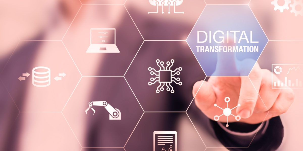 Digital transformation technology strategy, digitization and digitalization of business processes and data, optimize and automate operations, customer service management, internet and cloud computing