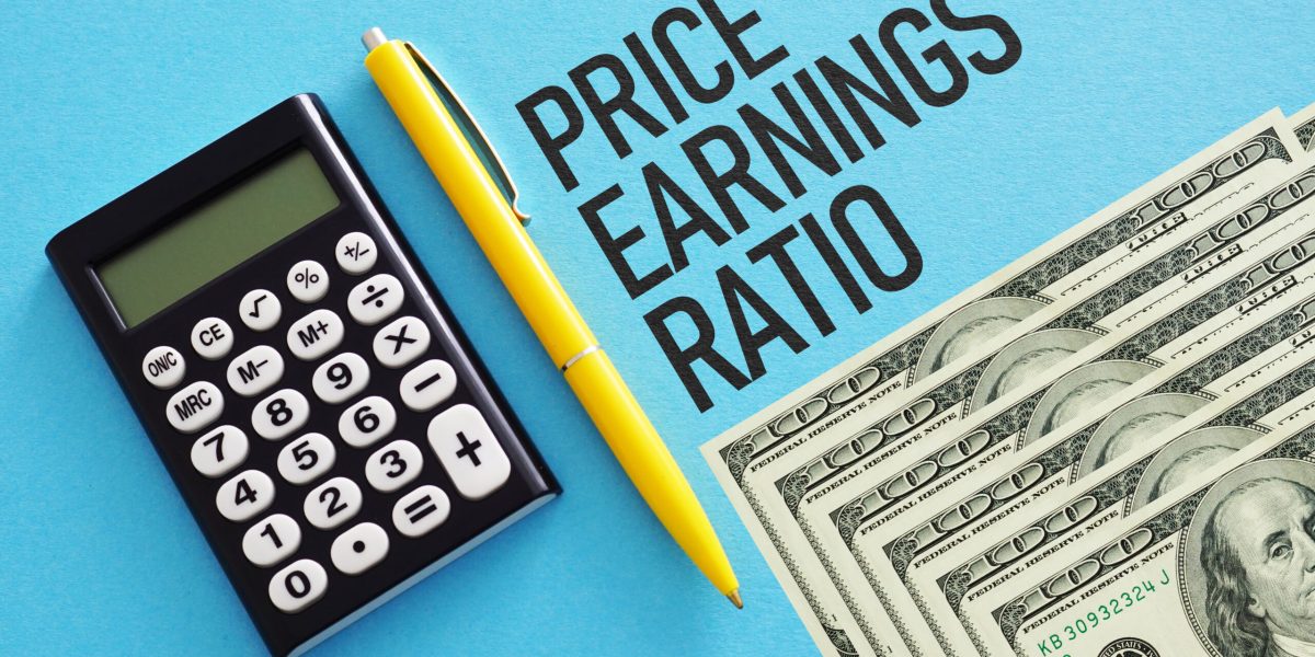 Price Earnings Ratio PER as business and financial concept