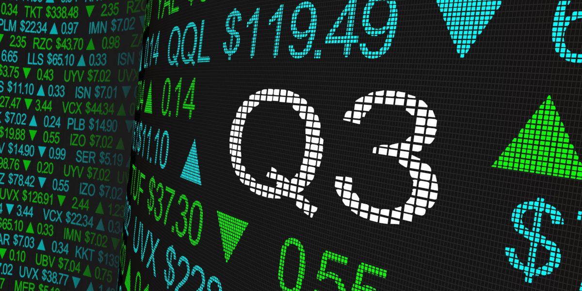 Q3 3rd Quarter Period Stock Market Ticker Words 3d Illustration